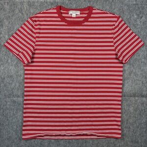 Wallace and Barnes T-Shirt Men's Medium Striped Short Sleeve Red Cotton